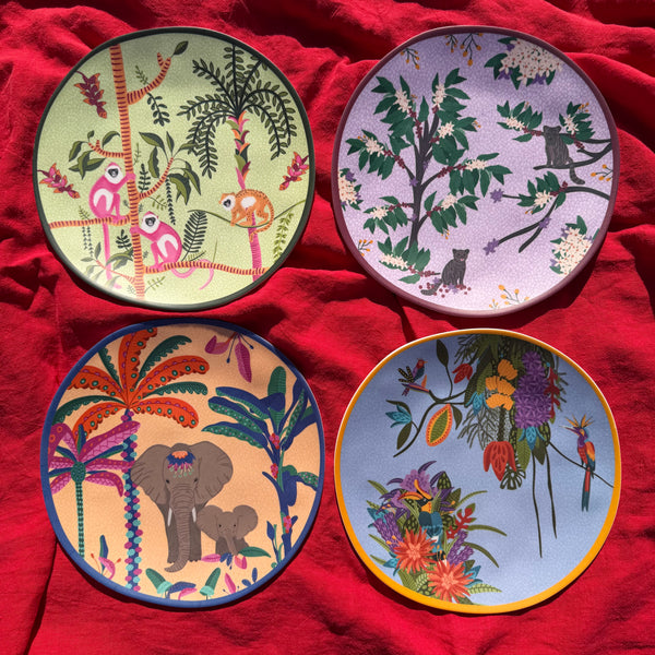 Set de 4 platos de postre de melamina Sama