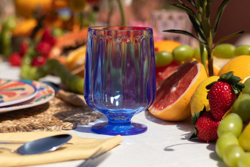 vaso de acrilico azul